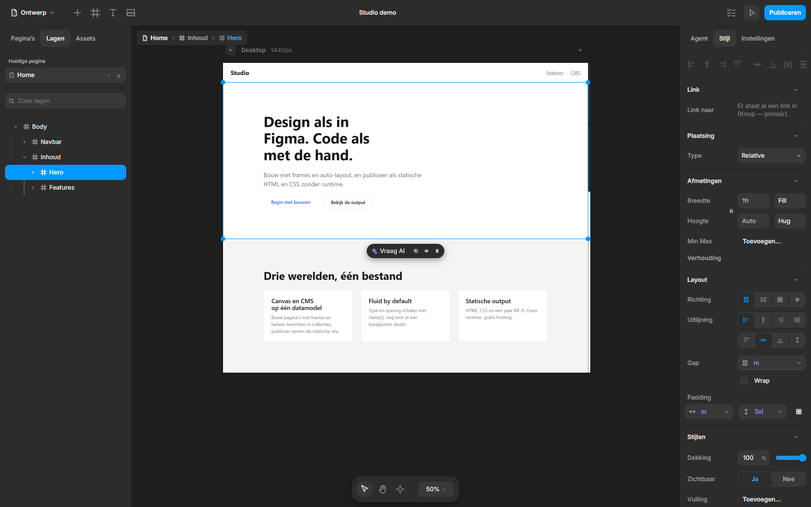 Studio: visueel ontwerpen op het canvas